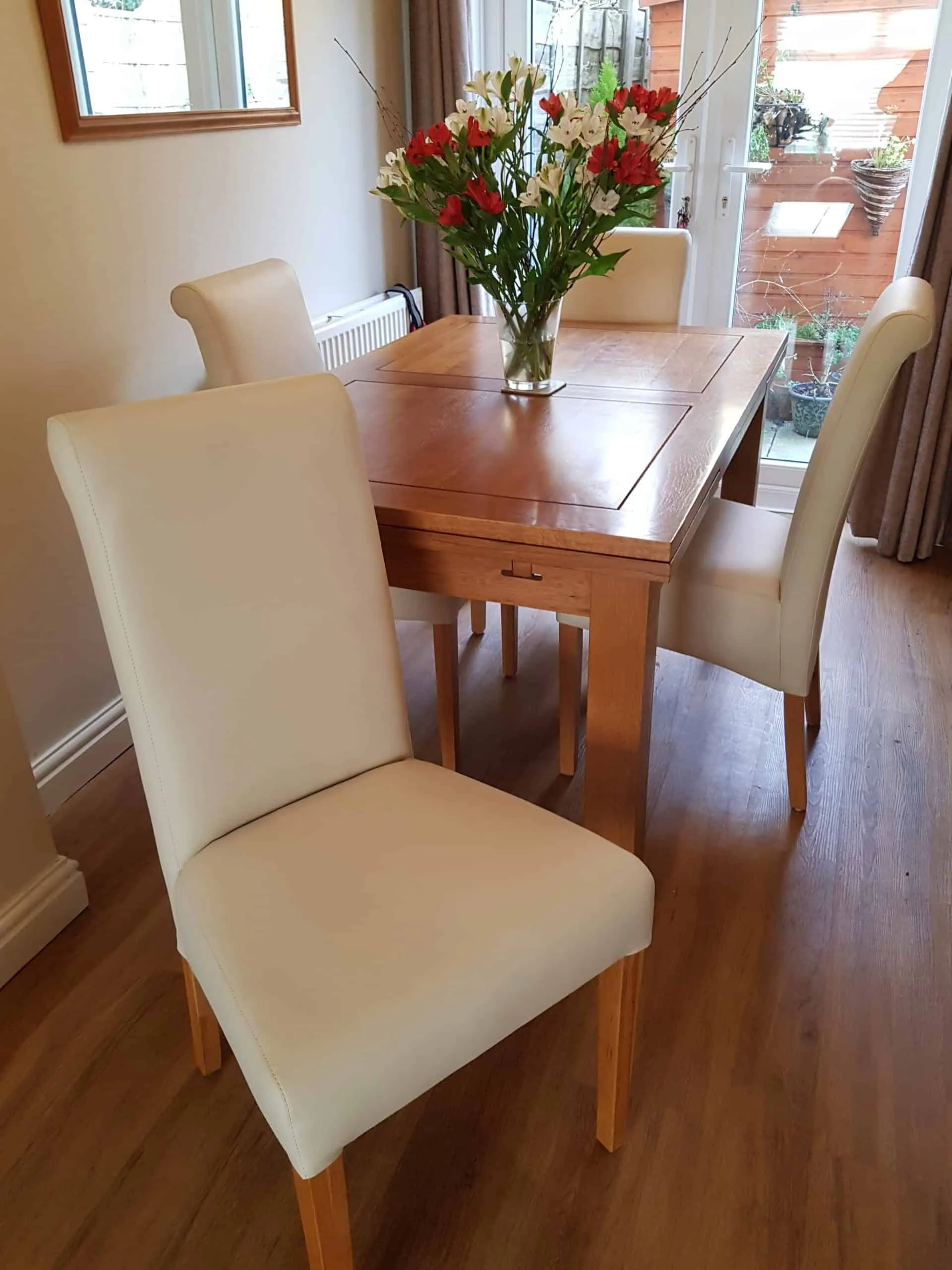 Dining chairs re-covered, after