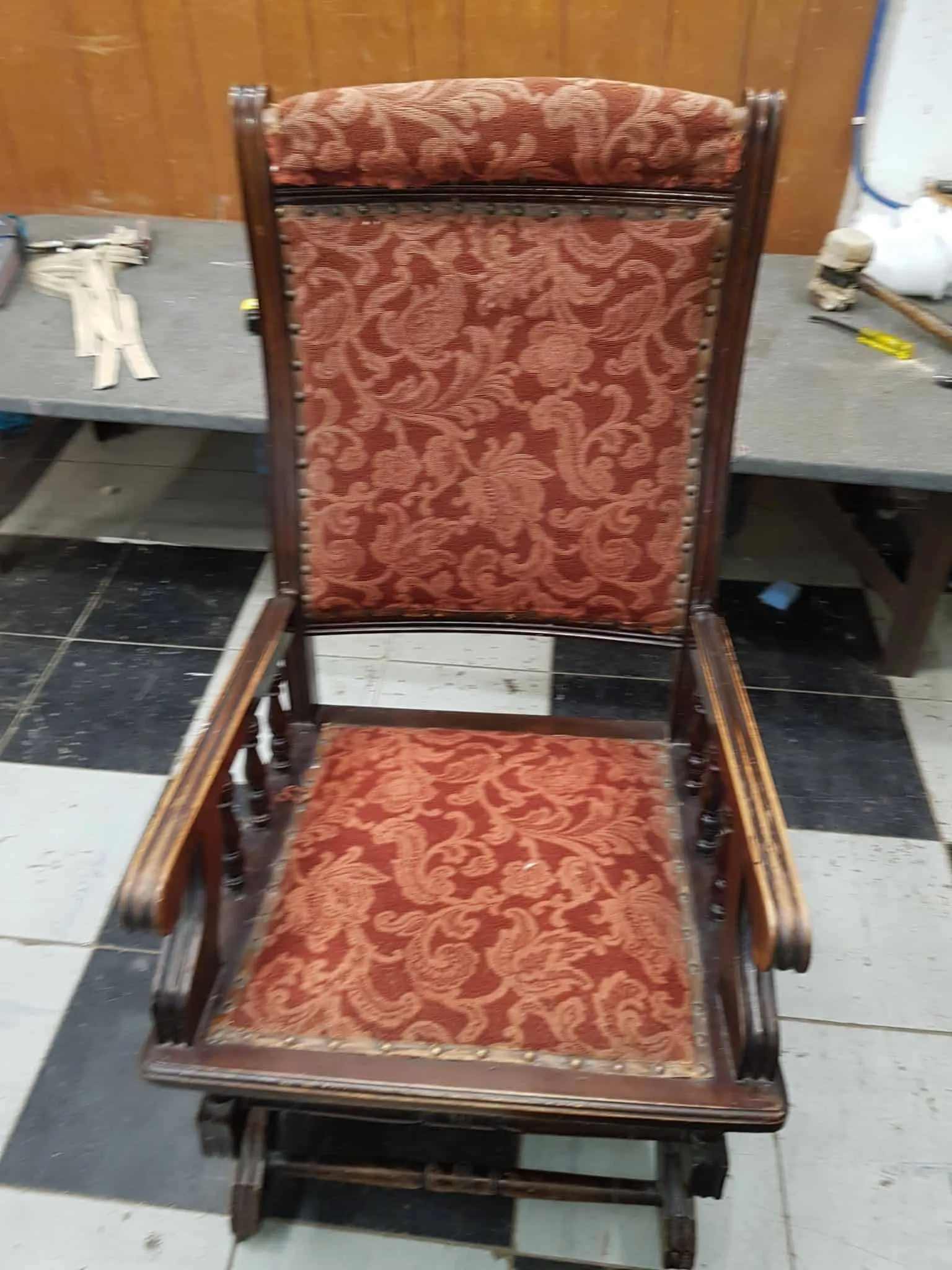 Victorian rocking chair, before