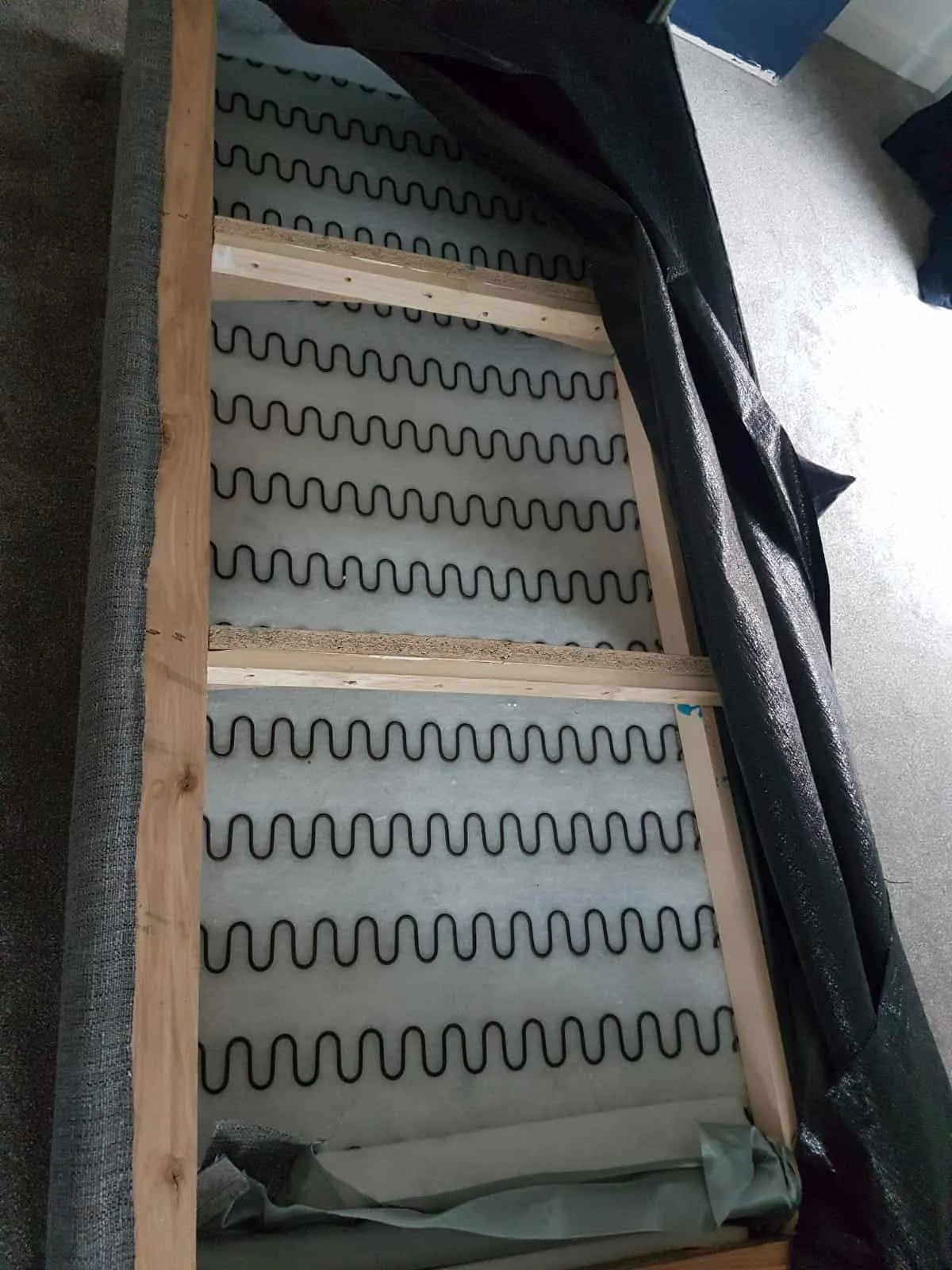 Seat support repaired, after